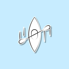 Canoe sticker icon. Simple thin line, outline vector of travel icons for ui and ux, website or mobile application