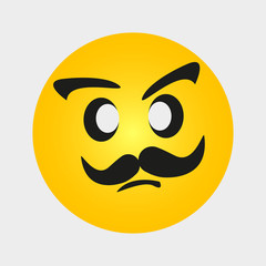 Isolated Mood Flat Icon. Displeased Vector Element Can Be Used For Displeased, Face, Mood Design Concept.