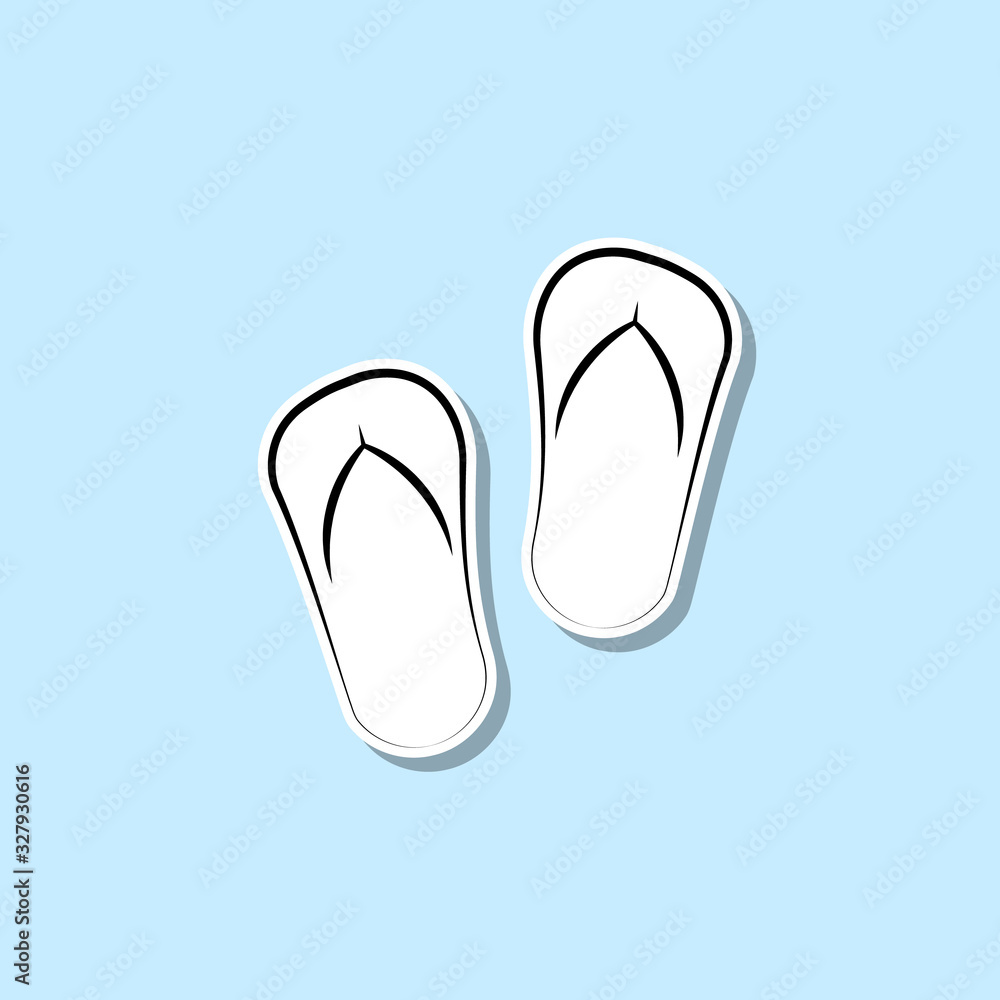 Poster flip flops sticker icon. simple thin line, outline vector of travel icons for ui and ux, website or 