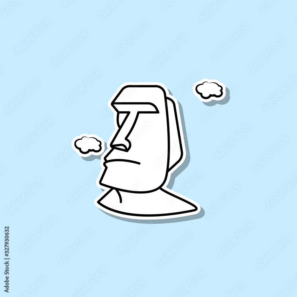 Aufkleber monuments of moai sticker icon. simple thin line, outline vector of travel icons for ui and ux, webs