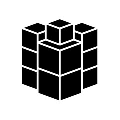 Percel boxes black icon, concept illustration, vector flat symbol, glyph sign.
