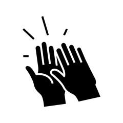 Ovations black icon, concept illustration, vector flat symbol, glyph sign.