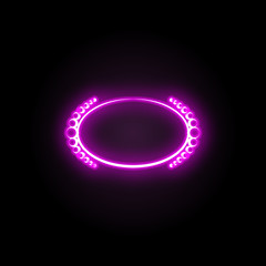 Beautiful round frame with wildflowers neon icon. Simple thin line, outline vector of flower circle neon icons for ui and ux, website or mobile application