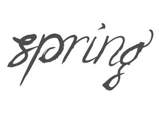 Fototapeta na wymiar word spring in handwriting style