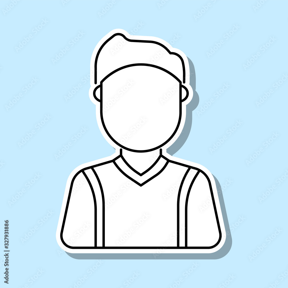Poster shcoolboy avatar sticker icon. simple thin line, outline vector of avatar icons for ui and ux, websi