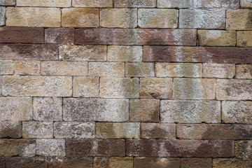 Feuchte Sandsteinmauer