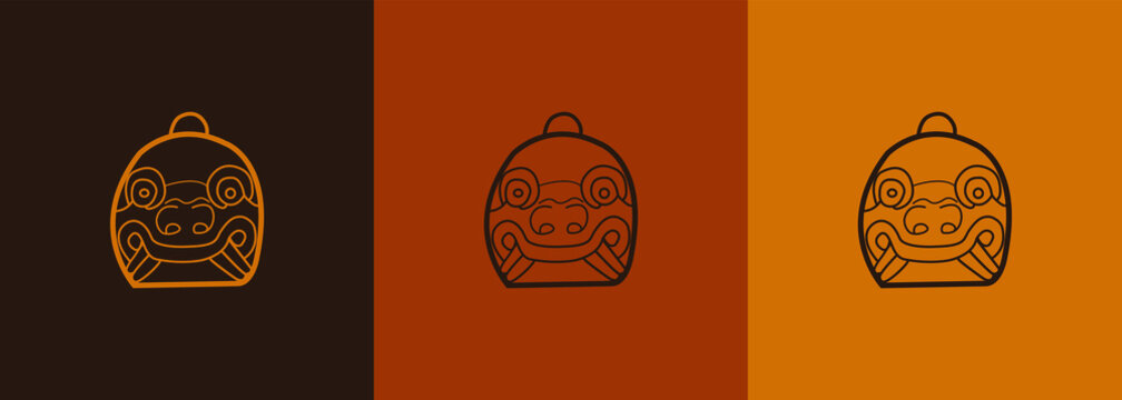 Stone head South America - Peru, Tenon head on Ruins of the Wari (Huari) Culture in Chavin de Huantar a major pre-Inca culture. "Cabeza clava"