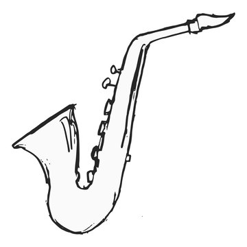 Vector sketch of saxophone