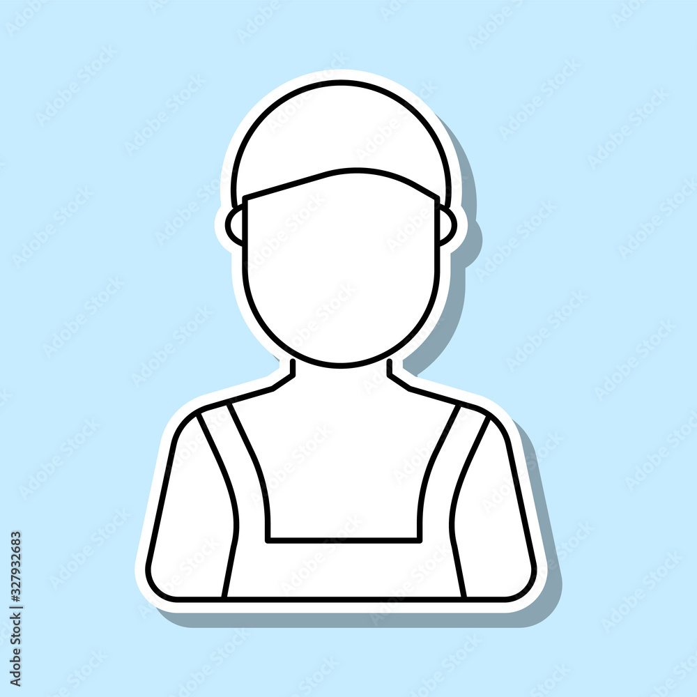 Poster worker avatar sticker icon. simple thin line, outline vector of avatar icons for ui and ux, website 