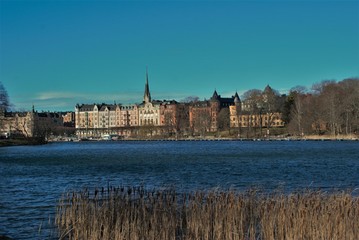 architectural views of buildings of Stockholm