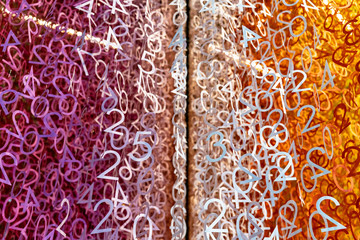 Purple White Orange Numbers