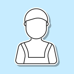 Worker avatar sticker icon. Simple thin line, outline vector of avatar icons for ui and ux, website or mobile application