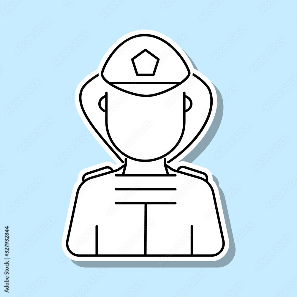 Aufkleber fireman avatar sticker icon. simple thin line, outline vector of avatar icons for ui and ux, website