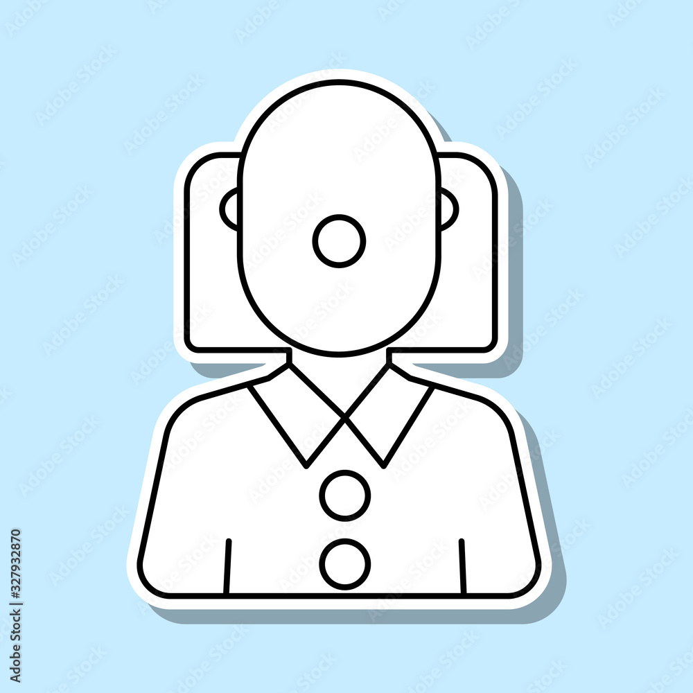 Poster clown avatar sticker icon. simple thin line, outline vector of avatar icons for ui and ux, website o