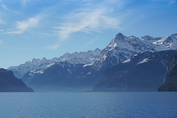 Obraz premium Lake Lucerne seen from Brunnen in the canton Schwyz