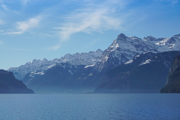 Lake Lucerne seen from Brunnen in the canton Schwyz