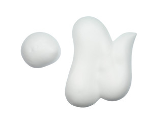 White cosmetic cream sample isolated on white background
