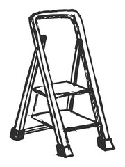 Vector sketch of step ladder