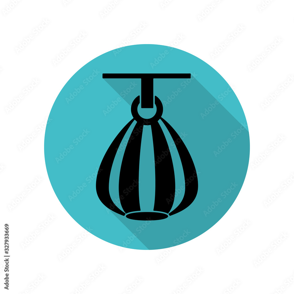 Poster punching bag long shadow icon. simple glyph, flat vector of arrow icons for ui and ux, website or mo