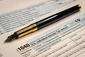 Tax forms 1040. U.S Individual Income Tax Return.