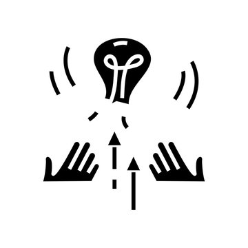 Ovations black icon, concept illustration, vector flat symbol, glyph sign.