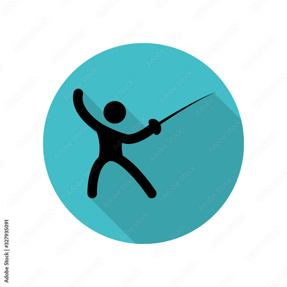Poster fencing long shadow icon. simple glyph, flat vector of arrow icons for ui and ux, website or mobile 