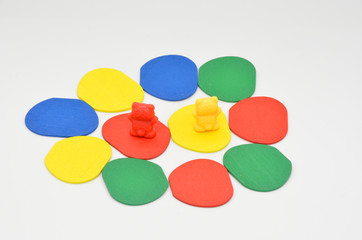 multi-colored wooden details for learning colors for a child