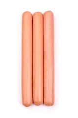 Hot dog Sausages, isolated on white background