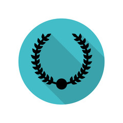 Laurel wreath long shadow icon. Simple glyph, flat vector of arrow icons for ui and ux, website or mobile application