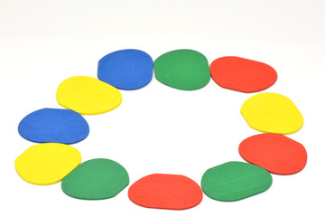multi-colored wooden details for learning colors for a child