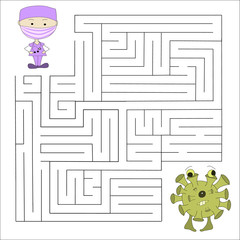 Logical puzzle game for children and adults. Help the doctor catch a virus (coronovirus). The medicine. Developing kids attentiveness and spatial, mathematical thinking skills. IQ training test.