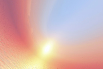 sunset on the sea or lake yellow sun pink clouds silvery water calm rest watch the sunset