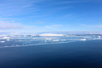 Icy shores of the Bismarck Strait in the Antarctic Peninsula, Antarctica