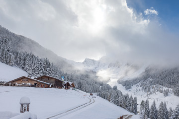 Die Moareggalm auf dem Klausberg im Winter