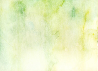 Fototapeta na wymiar Hand painted spring fresh watercolour abstract background. Soft green background with watercolour texture.