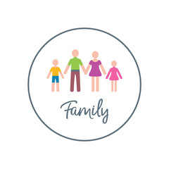 Vector family logotype design template with two children