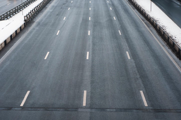 motorway. Moscow transport line. multi-lane highway