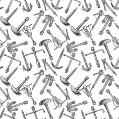 Naklejka premium Pattern with boat anchors