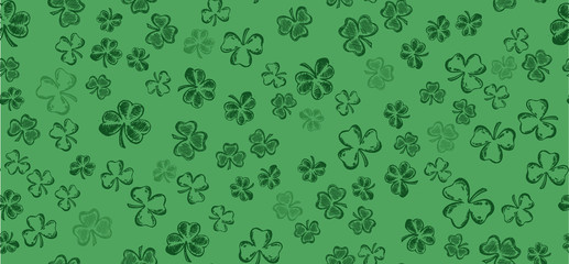 Clover set, hand drawn illustration. Patrick day.