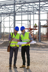 Engineers at construction site