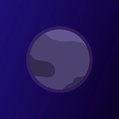 The planet Pluto in the space. Color icon. Vector flat illustration.