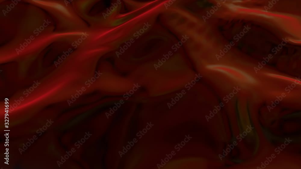 Poster black glossy soft surface with waves. animated abstract fabric. 3d render