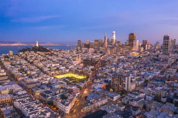 Foto op Aluminium San Francisco downtown buildings skyline © blvdone