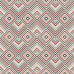 Wicker seamless pattern with geometric ornament. Pastel colors background with overlapping stripes. Fish scale motif.
