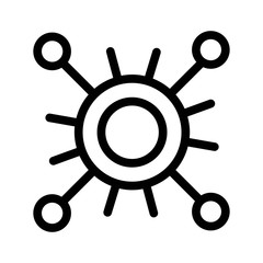 Virus icon in line style. Infection, bacteria, illness sign.