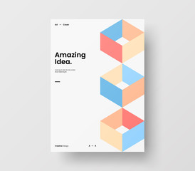 Amazing business presentation vector A4 vertical orientation front page mock up. Modern corporate report cover abstract geometric illustration design layout. Company identity brochure template.