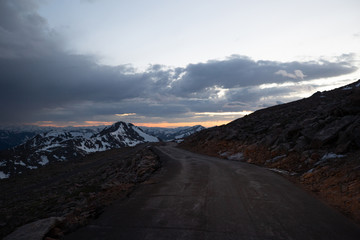 mountain road in the morning