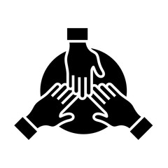 Partnership black icon, concept illustration, vector flat symbol, glyph sign.