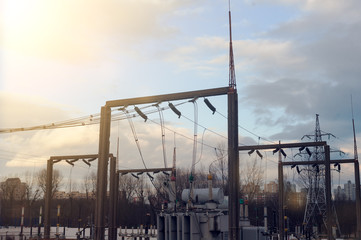 power station against the sky