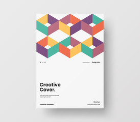 Amazing business presentation vector A4 vertical orientation front page mock up. Modern corporate report cover abstract geometric illustration design layout. Company identity brochure template.